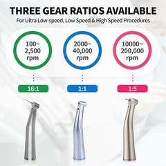 Dental Brushless LED Electric Micro Motor 1:5 Increasing Handpiece 3 Speed Rang