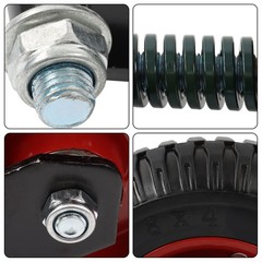 1Pack 8″ Heavy Duty Gate Casters Rubber Wheel Dual installation option 600LB,Red