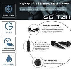 #10 X 3/4″ Sheet Metal Screws 100PCS 410 Stainless Steel Hex Washer Head Tek Scr