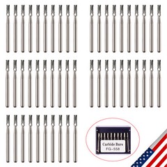 Dental Midwest FG #558 Straight Fissure Crosscut Carbide Burs 10-100Pk