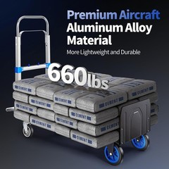 3 in 1 Heavy Duty Aluminum Convertible Hand Truck Folding Dolly Cart 660 lbs