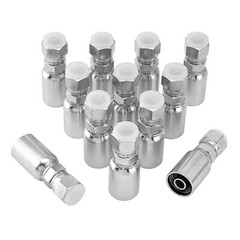 12-Pack 1/2″ Hydraulic Hose End Fittings: 1/2″ I.D. Hose x 1/2″ JIC 37 ° Female