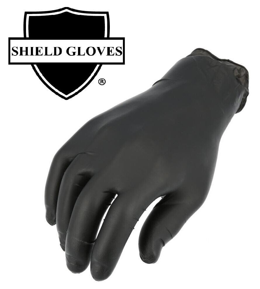 Medium 6 MIL Textured Black Nitrile Exam Powder-Free Gloves 1000 Pieces