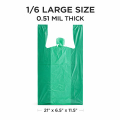 Choice 1/6 T-Shirt Plastic Grocery Bags 21×6.5×11.5 0.51 Mil Choose Color