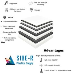 HDPE (High Density Polyethylene) 1/8″ x 6″ x 12″ Natural Plastic Sheet