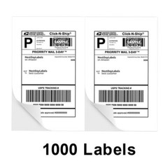 50-2000 Half Sheet Address Shipping Labels Blank Page 8.5 x 5.5 Self Adhesive
