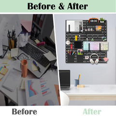 Pegboard Wall Organizer Kits, 4 Pcs Pegboards with 21 Accessories Modular Hangin