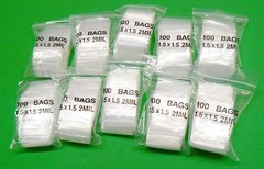 1-1/2″ Clear Reclosable Bags Poly 2mil Square Baggies 1.5″ x 1.5″ Top Lock 1000