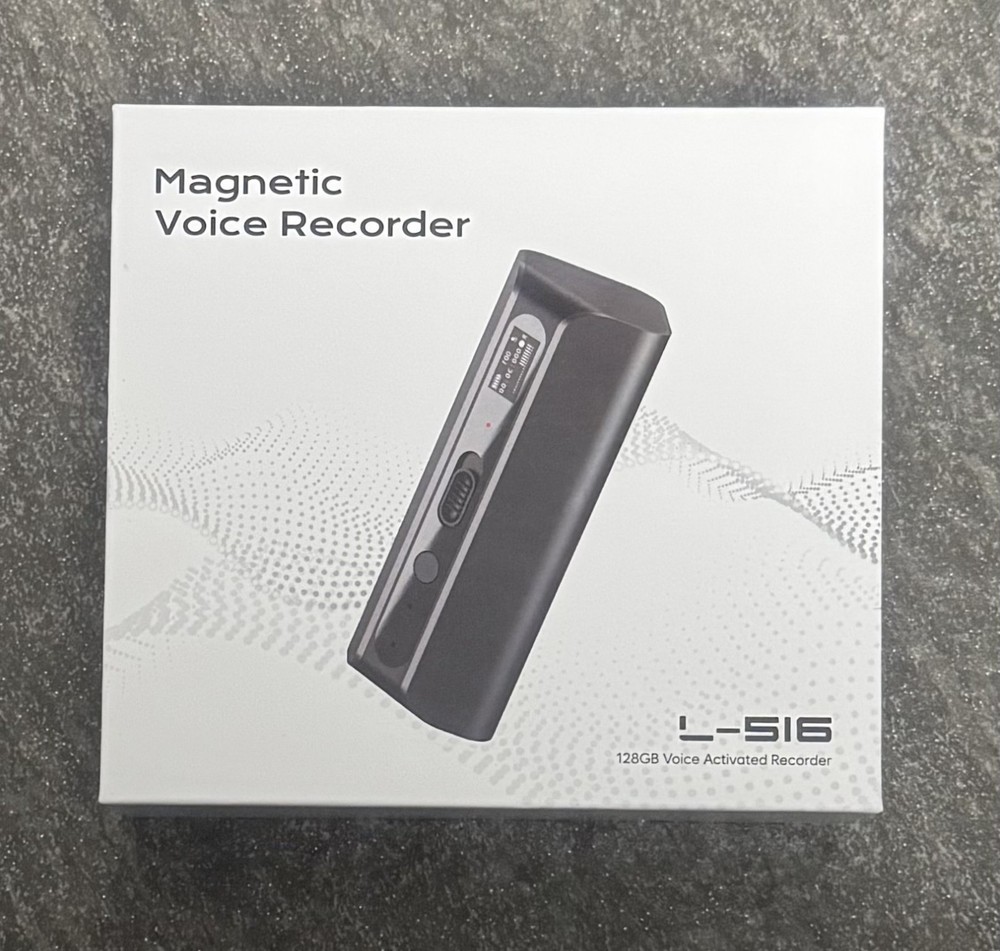 Magnetic Voice Recorder AI Triple Noise Reduction 30 Days Voice Activated 128GB