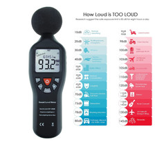 Portable Digital Decibel Meter 30–130dB with Data Logging for Home & Office