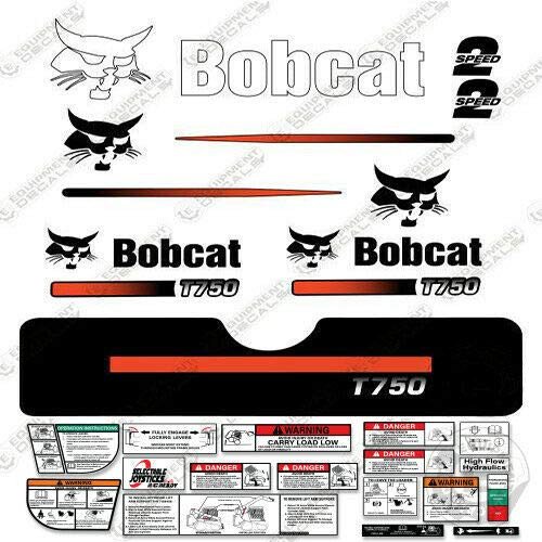 Fits Bobcat T750 Decal Kit Skid Steer (Straight Stripes) – 7 YEAR 3M VINYL!