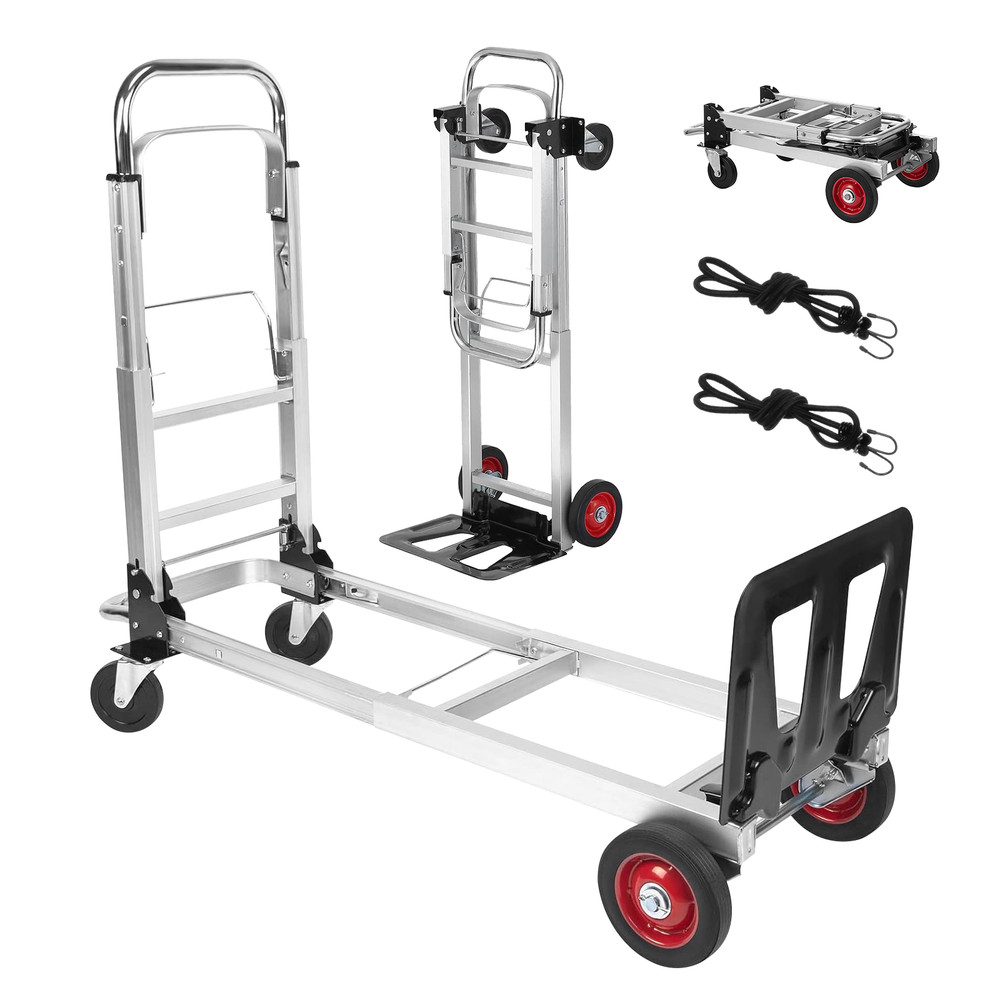 Aluminum Hand Truck 3 in 1 Folding Dolly Cart 400 lbs Capacity Heavy Duty