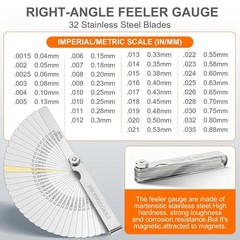 2Pcs Stainless Steel Feeler Gauge Set,32 Straight Blades Feeler Gauge16 Piece…
