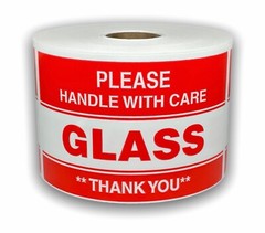 3×5-inch Please Glass Thank You Labels Adhesive Shipping Fragile 300 Stickers