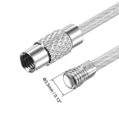 4Pcs Wire Keychain 90mm Length Key Ring Loop Cable Silver