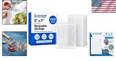 Clear Sealable Zipper Bags – 5×7 – 2 Mil – 1000 Ct