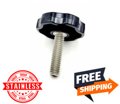 5/16″ Thumb Screw Bolts with Black Round Fluted Plastic Clamping Knob Stainless