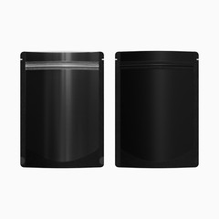 100/200/500 Matte Black Stand Up Food Packaging Bag with Window Rounded Corner