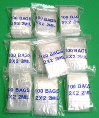 1000 Bags Reclosable 2mil 2×2 Clear Zip Squeeze Seal Top Lock 2×2 Poly Baggies