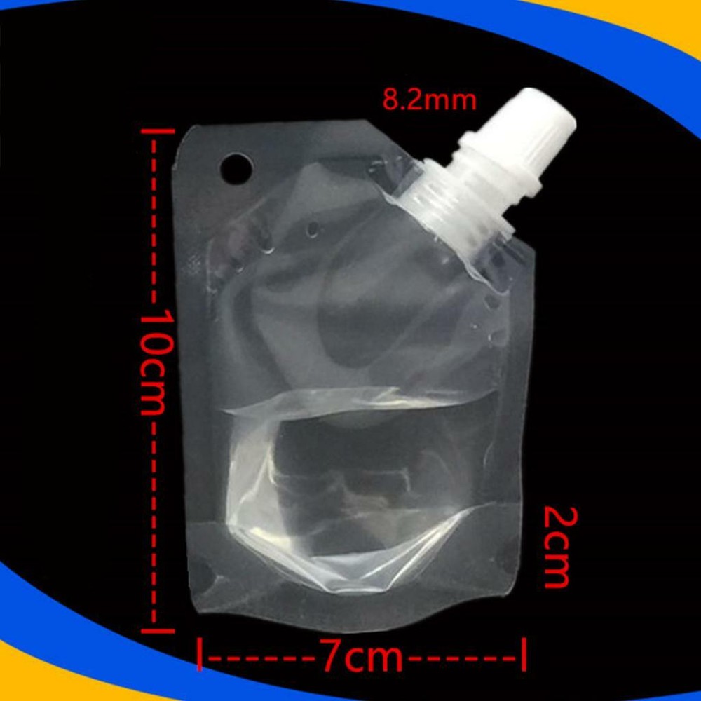 50/250/500 Clear Reusable Beverage Pouch Packaging Bags (Comes With 1 Funnel)