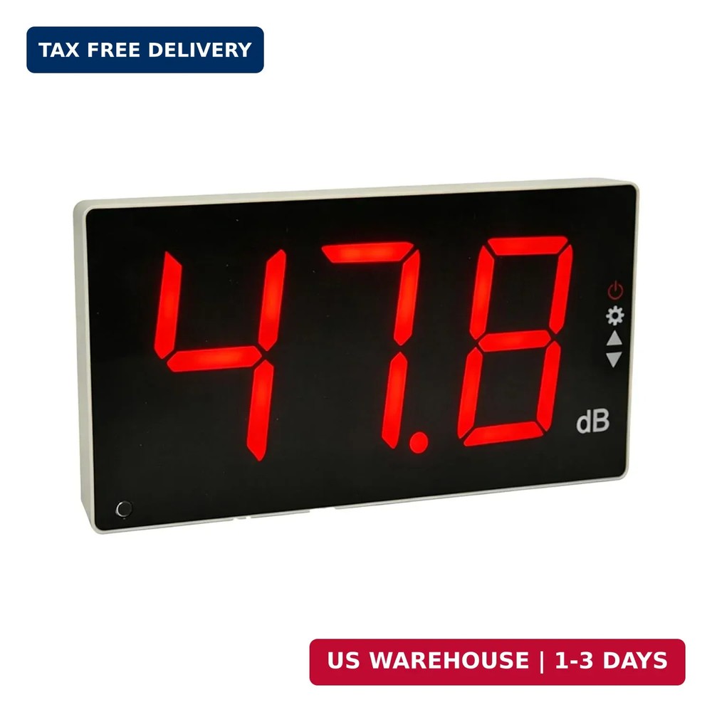 Wall Mounted Sound Level Meter, 30-130dB Digital Decibel Meter with Alarm, ±1.5d