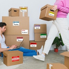 3”x2” Moving Labels for Boxes Color 3″x2″, Stickers Sheets
