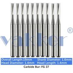 Vakker Dental Carbide Burs FG 37 Friction Grip 10/pk