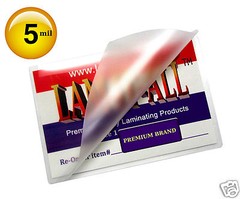 LAM-IT-ALL Hot 5 Mil Business Card Laminating Pouches 2.25 x 3.75 [100/pk] Clear