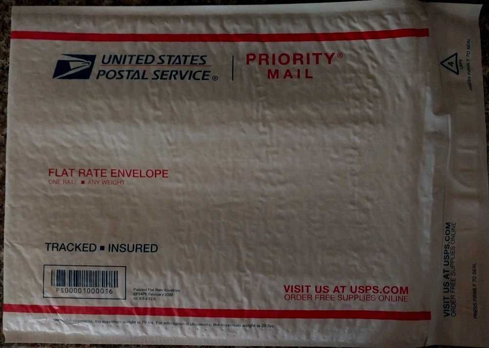United States Postal Service Priority Mail Flat Rate Padded Envelope USPS New