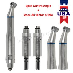 Dental Slow Low Speed Handpiece Push Contra Angle NSK Style Air Motor 4Holes