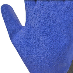 12 Pairs Cotton Work Gloves w/ Blue Crinkle Texture Latex Coat JORESTECH