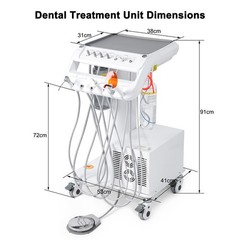 360° Swivel Dental Hygiene Prophy Handpiece Air Motor 4 Holes W/ 4:1 Nose Cone