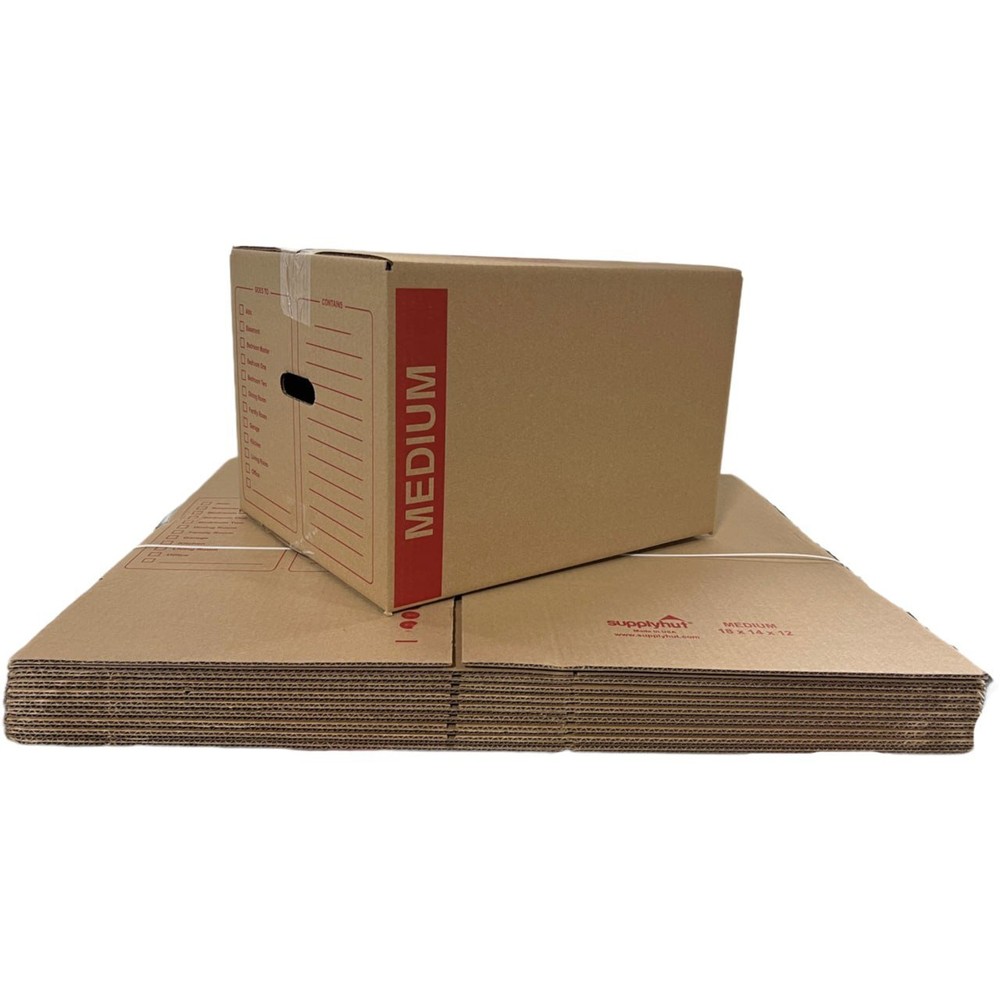 20 – Pack Medium Cardboard Moving Boxes 18x14x12 32 ECT With Handles