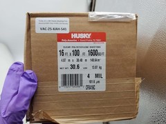 Husky 16′ x 100′ Plastic Sheeting Poly-America 416C Clear 4-Mil Low Density