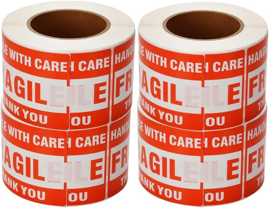 Fragile Stickers 3” X 5” 1 Roll 500 Labels Fragile – Handle with Care – Thank