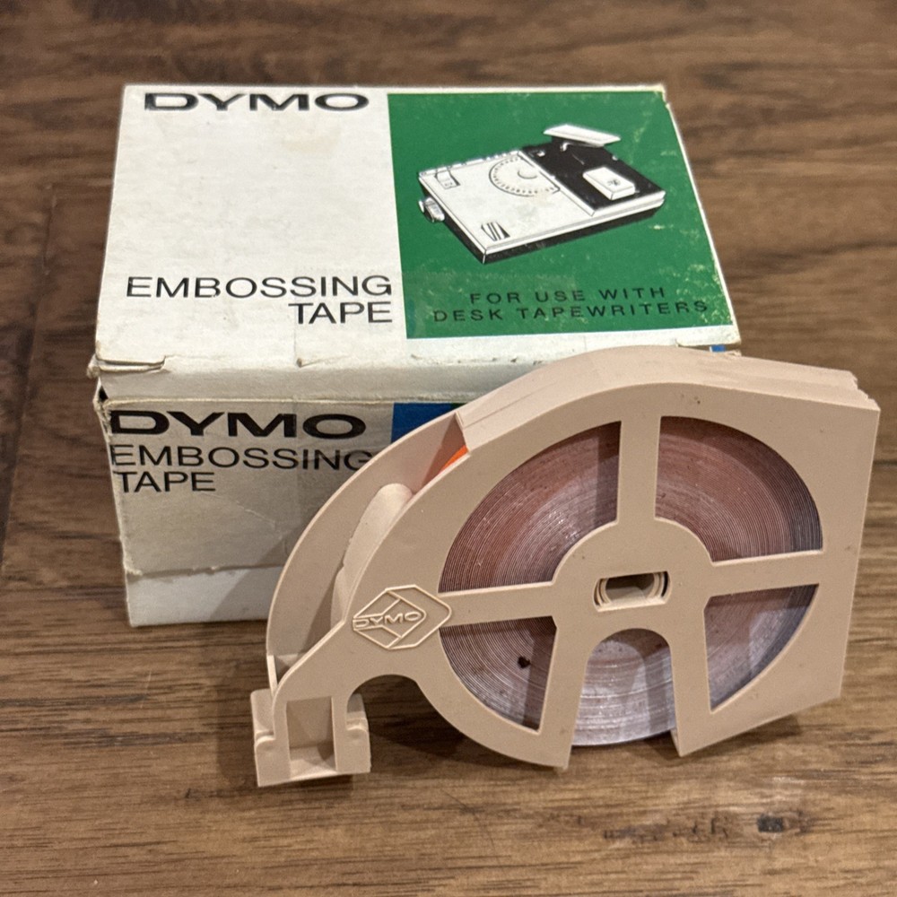 Vintage Box of Dymo Embossing Tape 1/4” x 36’ Orange 1967 For Desk Tapewriters