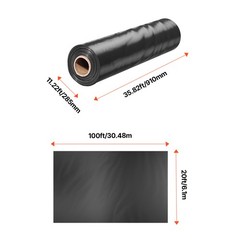 10Mil Plastic Sheeting Roll 20 x 100 FT Heavy Duty Polyethylene Black
