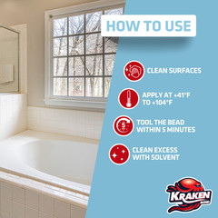 Kraken Bond 100% Clear Silicone Caulk ( 12×10.1 fl.oz) 12 Pack