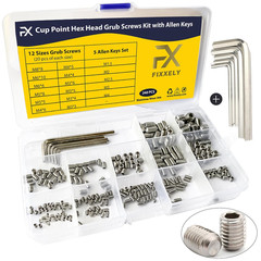 240Pcs Stainless Steel Allen Head Socket Hex Set Grub Screw Assortment Cup Point