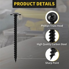 Wood Screws 2 Inch, 50 PCS FIXLINK Premium Truss Head Phillips Silver Wood Sc…