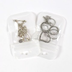 100-200 Clear & White Flat Storage Pouch with Butterfly Hang Hole Packaging Bags