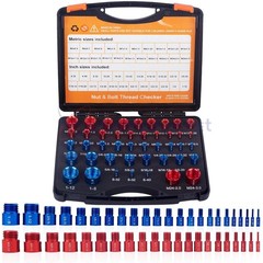 44pcs Inch & Metric Set Nut & Bolt Thread Checker Identifier Thread Gauges Box
