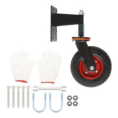 1Pack 8″ Heavy Duty Gate Casters Rubber Wheel Dual installation option 600LB,Red