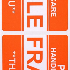 1 Roll ; 500 Labels 2×3 (2″ x 3″) Pre-Printed FRAGILE HANDLE WITH CARE Labels