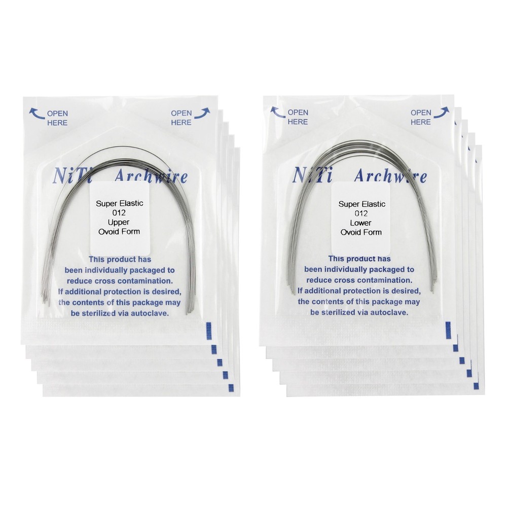 Dental Orthodontic Arch Wires Niti Stainless Steel Ovoid Natural Form 100pcs U/L