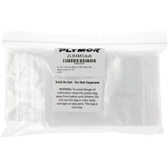 Plymor 4″ x 6″, 4 Mil Heavy Duty Zipper Reclosable Plastic Bags
