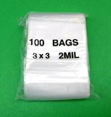100 3×3 Zip Seal Lock Bags White Block 2mil Writeable Zip Slide Lock 3″ Square