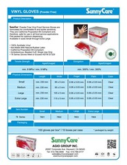 100 SunnyCare Powder Free Vinyl Gloves Food Service (Latex Nitrile Free) 🔥 M