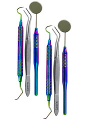 German Reusable Basic Dental Set Mirror Explorer College Plier Dental Instrument
