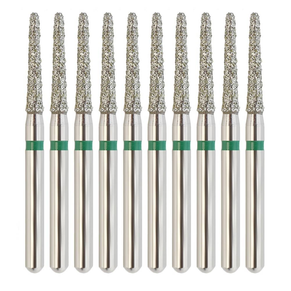 Dental Diamond Burs FG 856/014C Round End Taper Coarse Grit Green Friction Grip